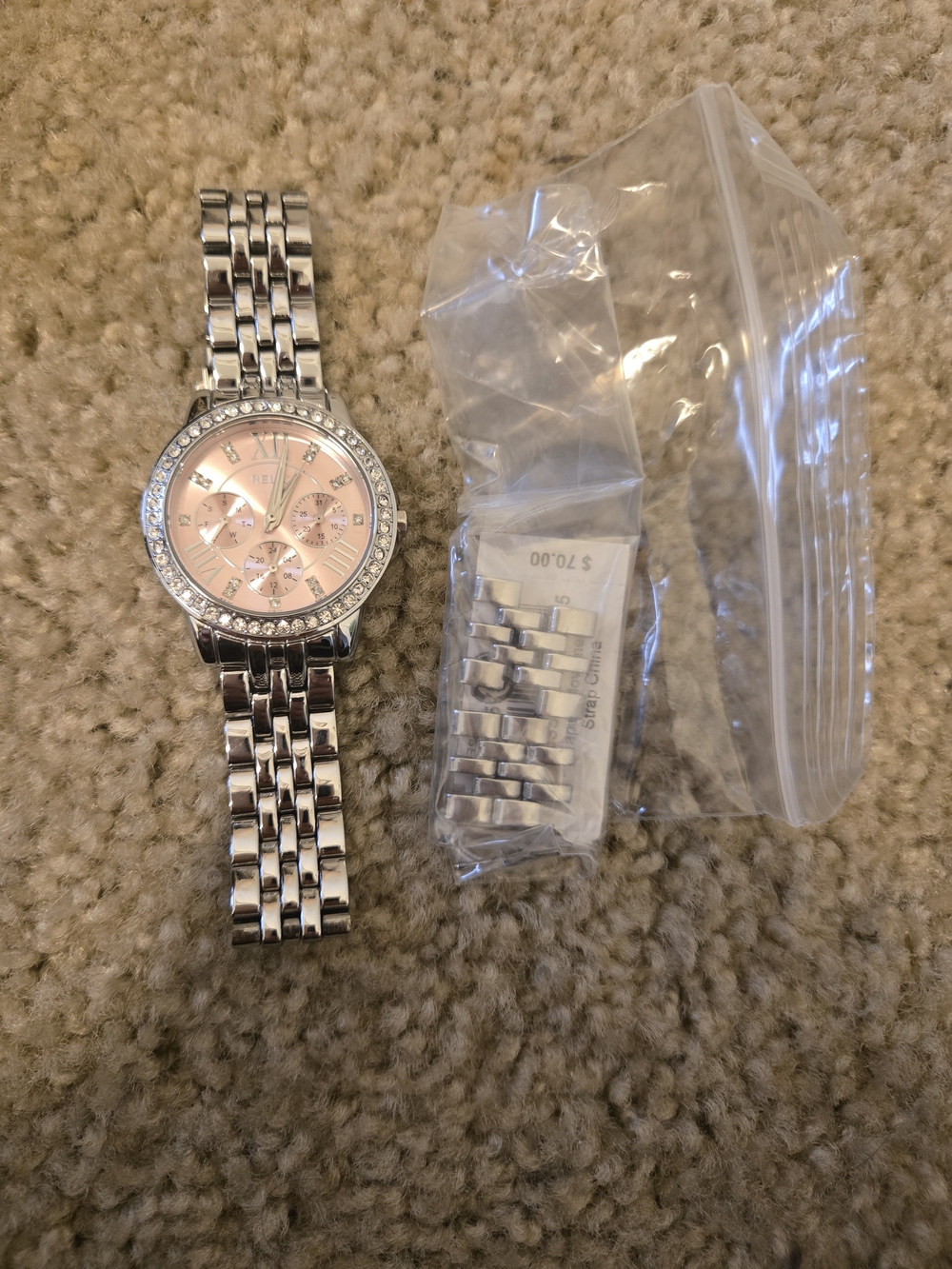 Relic Silver-Tone Bracelet Watch with Blush Pink Dial - Picture 3 of 3